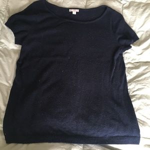 Navy Short-Sleeve Sweater